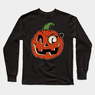 Retro Halloween Pumpkin Long Sleeve T-Shirt